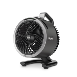 Ventilator portabil Shark FlexBreeze HydroGo FA050EU, autonomie max 12 ore, putere 36W, functie pulverizare apa, utilizare in interior/exterior, rezervor integrat de apa, flux de aer pana la 20 m, culoare antracit